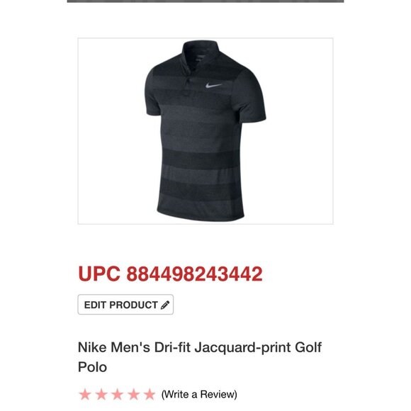 Nike Golf Polo Shirt Men's Large Gray Blade Collar Snap Button Short Sleeve - Picture 8 of 8